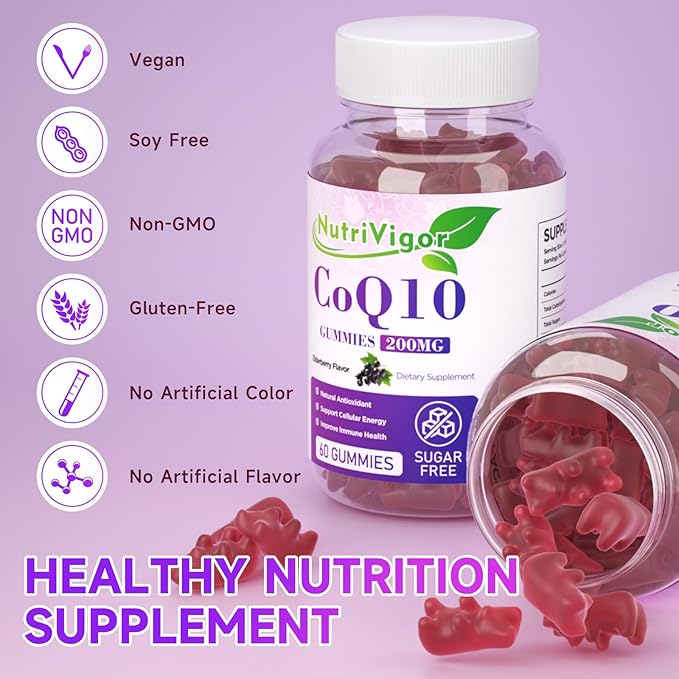 CoQ10 Gummies, Coenzyme Q10 Supplement 200mg, CoQ10 Supplement 120 Count