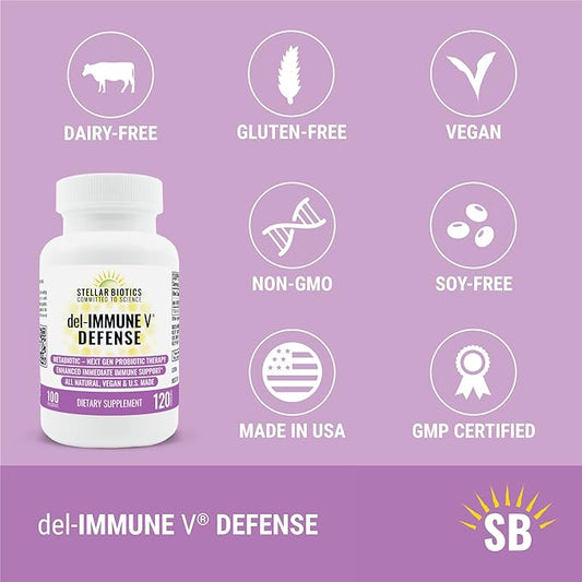 Del-Immune V® Defense by Stellar Biotics, (120 Caps)