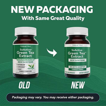 SoActive Green Tea™ Extract - Clinically Studied Green Tea Phytosome - Up to 200% Better Absorption & Bioavailability - Clinically Validated Dose - Supports Metabolism & Weight Management - 60 Caps