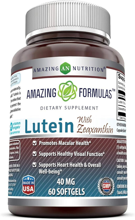 Amazing Formulas Lutein 40 mg 1600 mcg (40 mg, 60, Count)