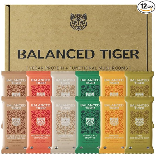 Organic Functional Mushroom Protein Bars (1500mg) Lions 12 Bars