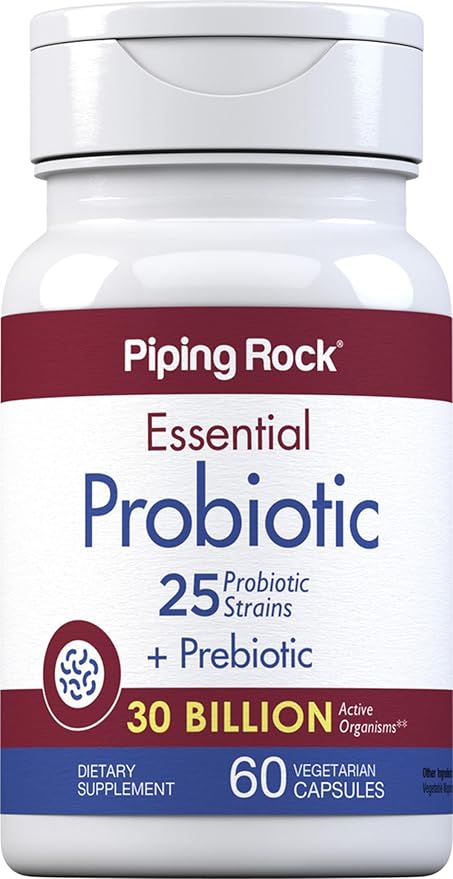 Piping Rock Essential Prebiotic & Probiotic 60 Capsules 30 Billion