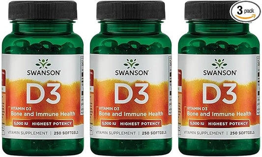 Swanson Vitamin D3 (250 Softgels) 3 Pack