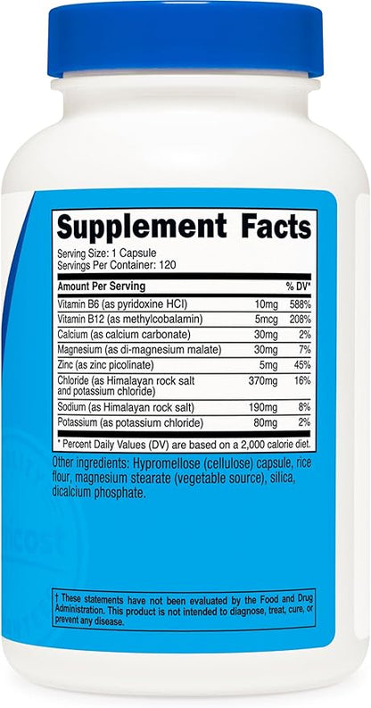 Nutricost Electrolyte Complex (Advanced Hydration with Real Salt®) 120 Capsules - 8 Hydrating Electrolytes & Vitamins, Gluten Free, Non-GMO, Vegetarian