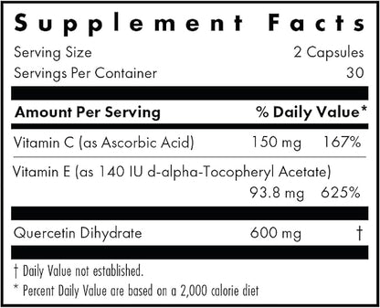 Allergy Research Group Quercetin 300 Dietary Supplement 60 Count