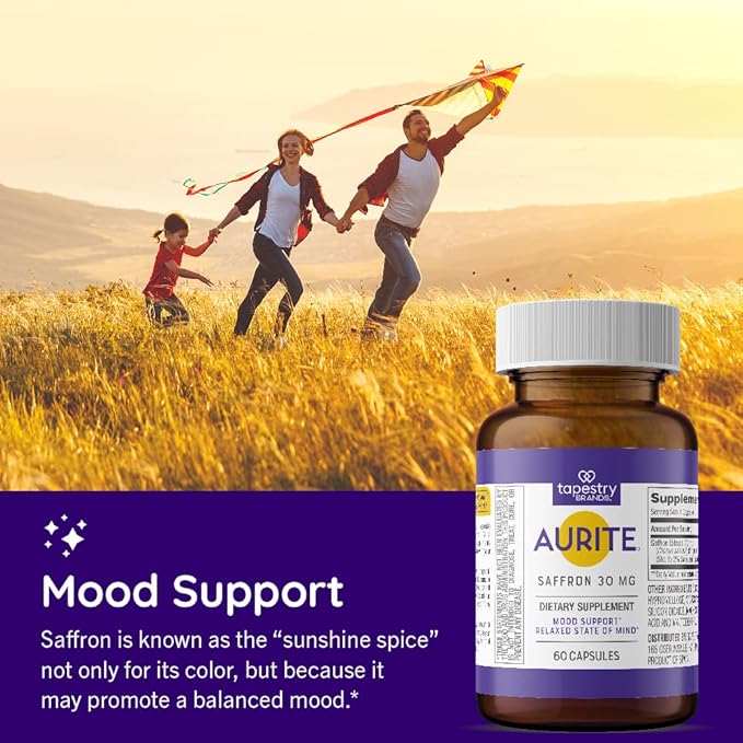 Saffron Supplement | Stress Management, Herbal 60 Count, (2 months