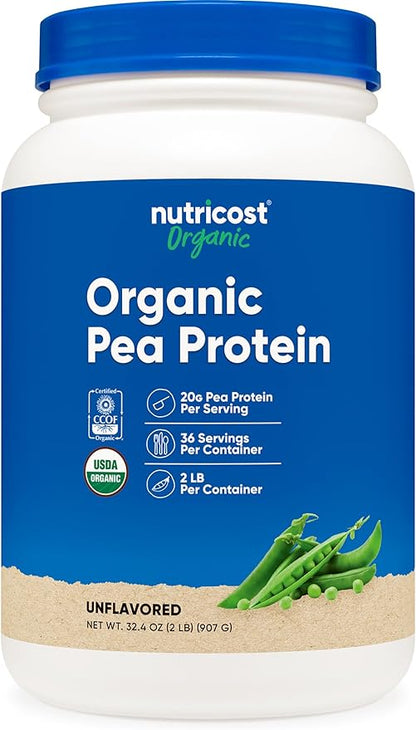 Nutricost Organic Pea Protein Isolate Powder (2LBS)