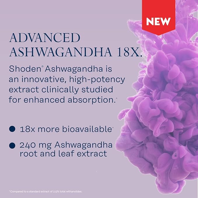 SOLARAY Ashwagandha Capsules 18X Absorption - Ashwagandha Root and Leaf Extract 240 mg - Occasional Stress Relief and Mood Support Supplement - Vegan, 60-Day Guarantee - 30 Servings, 30 VegCaps