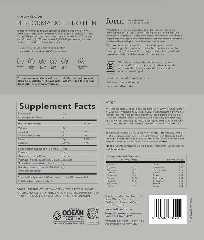 Form Performance Protein 30g of