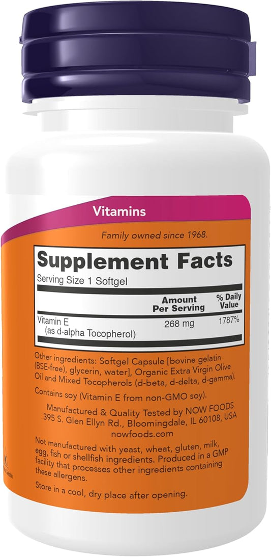 NOW Supplements, Vitamin E-400 IU Mixed 50 Softgels