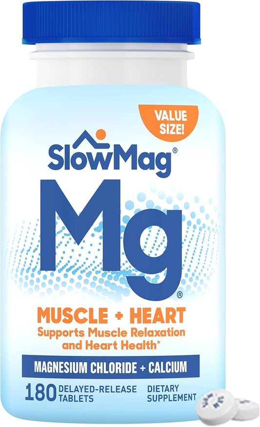 SlowMag Muscle + Heart Magnesium Chloride 180 Count