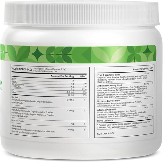 Pattern Wellness Greens Powder Superfood 30 Servings 16oz (Unflavored)