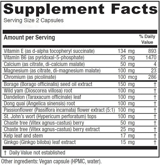 Vitanica Women's Phase I, Premenstrual Support, Vegan, 60 Capsules