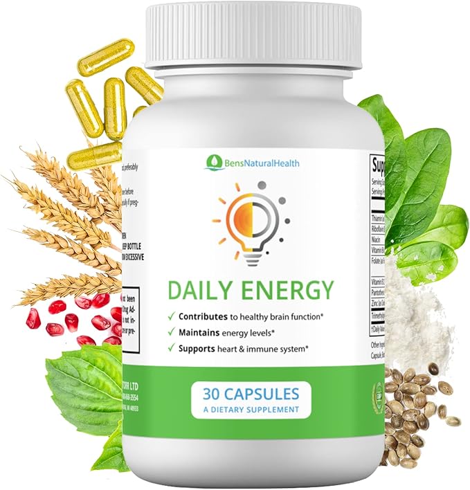 Vitamin B Complex Energy Supplements - Daily TMG Supplements with B Complex Multivitamin for Energy - Memory Booster and Mood Support Herbal Vitamins - B Complex Vitamins for Women (1 Month Supply)