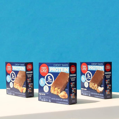 Fiber One Chewy Protein Bars, Caramel Nut, Protein Snacks, 10 ct (Pack of 6)