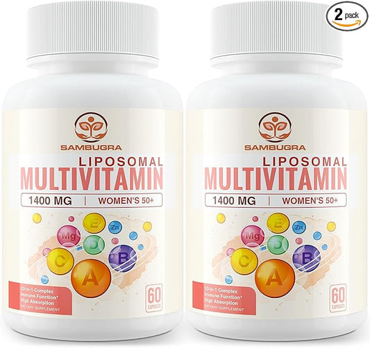 Liposomal Multivitamin for Women 50+ 33 Ingredients, CoQ10, Vitamins 33-in-1 Multivitamin (120 Capsules)