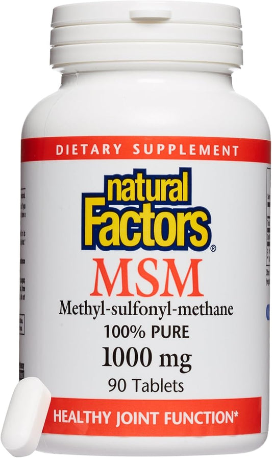 Natural Factors, MSM 1000 mg, Supports 90 capsules (90 servings)