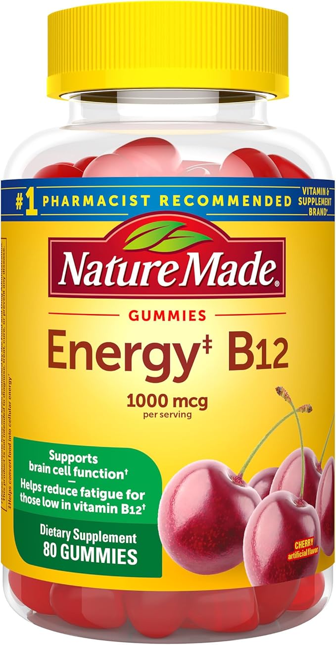 Nature Made Energy B12 1000 mcg, 80 Gummies, 40 Day