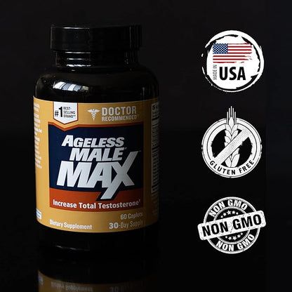 Max Total Testosterone Booster for Men (180 Caplets, 3-Pack)