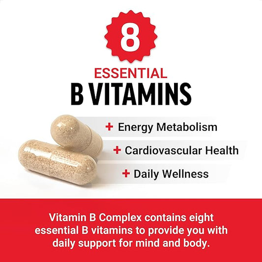 FORCE FACTOR Vitamin B Complex to B1, Vitamin B2, Vitamin B3, Vitamin B6, Vitamin B12, and 60 Vegetable