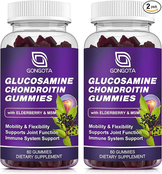 Glucosamine Chondroitin Gummies 2- Pack, 1500mg Glucosamine 120 count