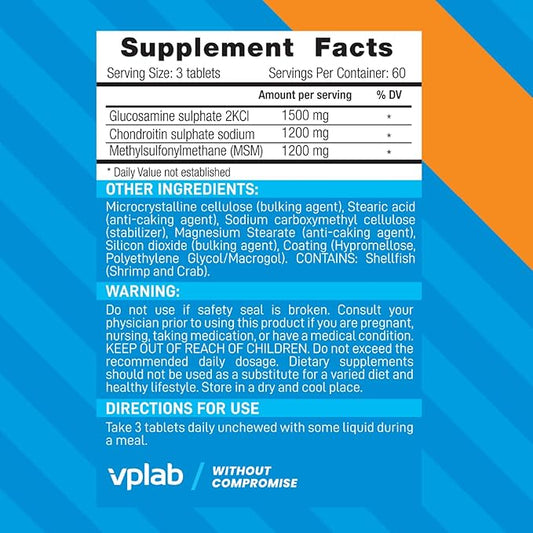 VPLab Glucosamine Chondroitin MSM Complex 2KCl, Chondroitin 180