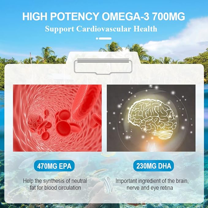 Dr.Brian Omega 3 Fish Oil Supplements, 3 Wild 1200mg with Flavor(180 Softgels)