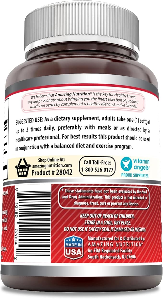 Amazing Formulas CLA | Conjugated Linoleic Acid Supplement | 1250 Mg | Softgels | Non-GMO | Gluten-Free | Made in USA (120 Count)