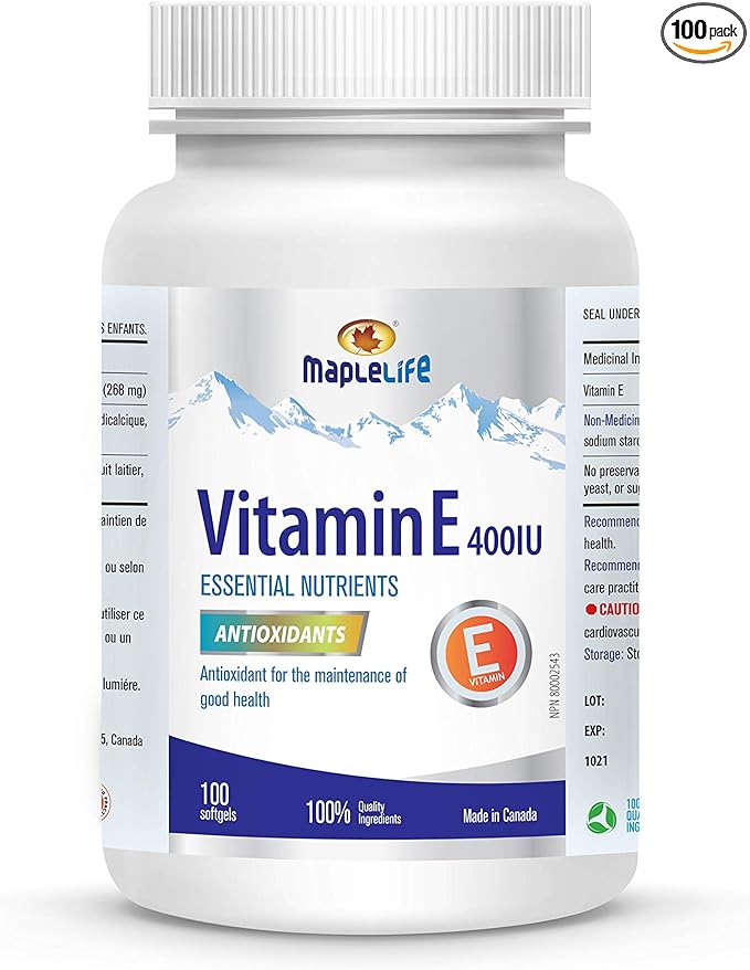 MapleLife Nutrition Vitamin E 400IU 100 softgels