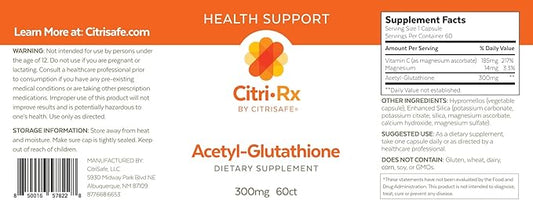 CitriRx Acetyl Glutathione 300mg, 2 2 Months 60 Capsules