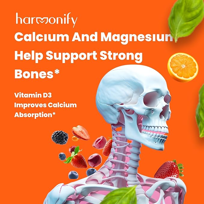 Magnesium Calcium Zinc with Vitamin D3 K2 Gummies, 30 Days