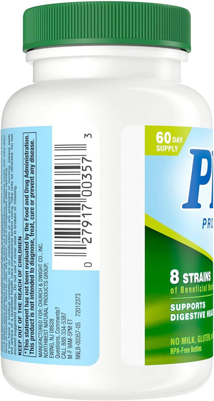 Nutrition Now PB 8 Probiotic Acidophilus for Life* Vegetarian Dietary Supplement for Men and Women, 120 Count (Pack of 2)