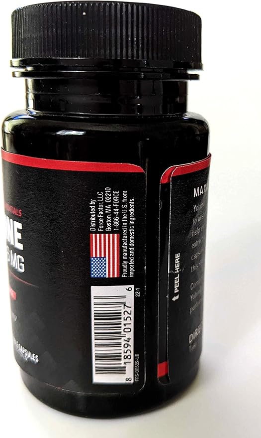 Force Factor Yohimbine Supplement for Men, Yohimbe Bark Extract with Superior Absorption to Enhance Performance, 6mg Yohimbine Bark Pills with Key Natural Ingredients, 30 Count (Pack of 2)