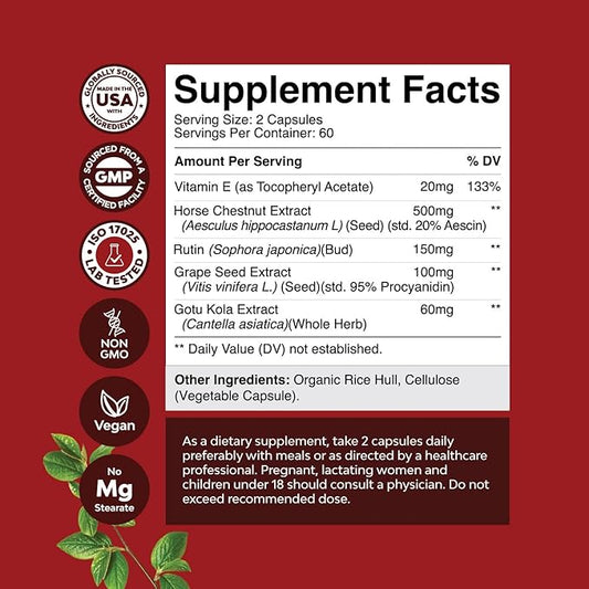 Vein Support Supplements Leg and Veins (2 Month)