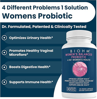 BIOHM Prebiotic & Women's Probiotic Bundle: 60 Caps 30B CFU 30 Caps