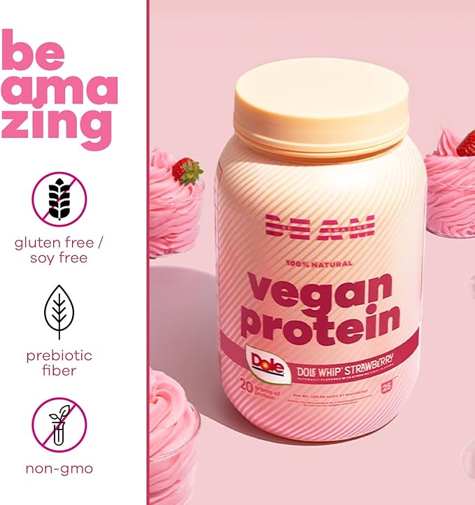 BEAM Be Amazing Dole Vegan Protein Powder 20g Plant-Based 25 Servings