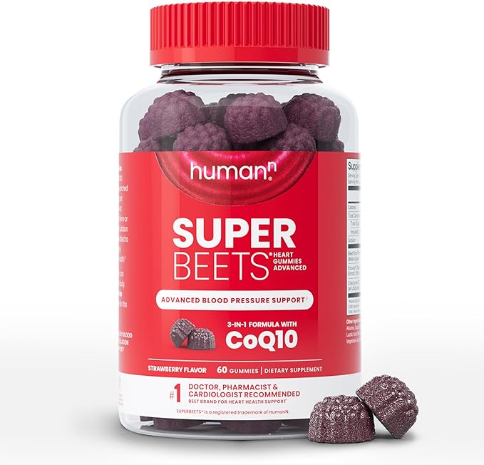 humanN SuperBeets Heart Gummies Advanced 100mg of CoQ10 Plus 60 Count