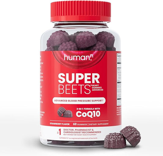 humanN SuperBeets Heart Gummies Advanced 100mg of CoQ10 Plus 60 Count