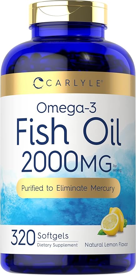 Carlyle Fish Oil Supplements 2000mg | 320 Softgels 600mg Total Omega-3 |