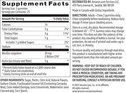 Amazon Basics Prebiotic & Probiotic Gummies, 2 Billion 50 Count (2 per