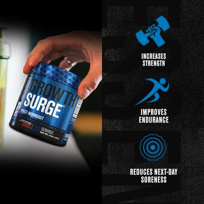 Jacked Factory Nutritional Supplement Growth Surge Creatine Post Workout Powder w/L-Carnitine, Daily Muscle Builder & Recovery with Betaine, L-Carnitine L-Tartrate, Unflavored, 10.68 Ounce