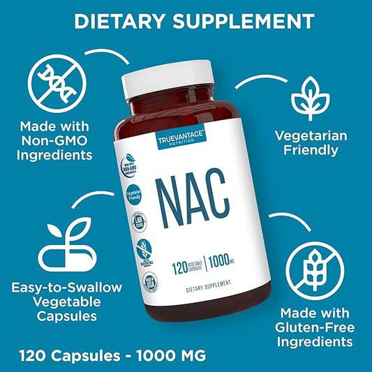 NAC Supplement (N-Acetyl Cysteine) 1000 mg-Antioxidant 120 Count 60 Servings