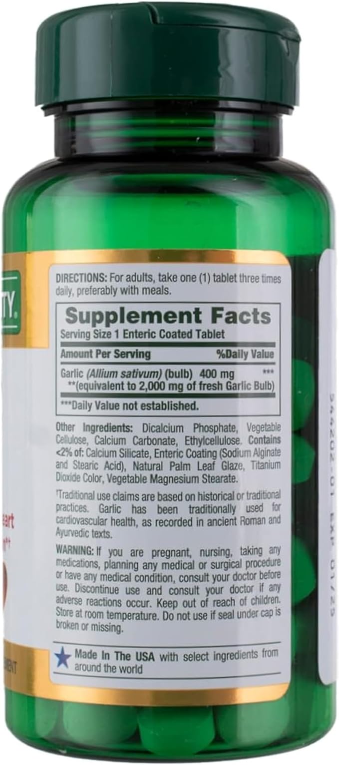 Nature's Bounty Garlic 2000mg, Tablets 120 3)