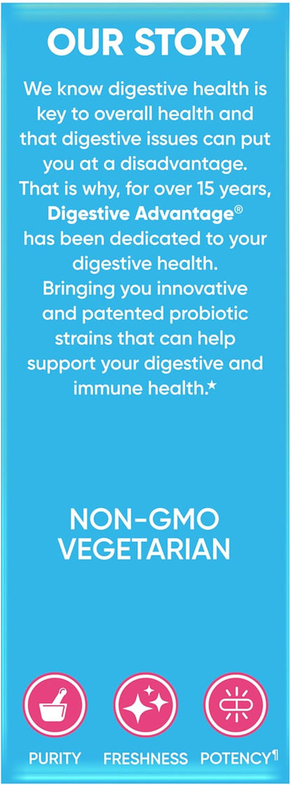 Digestive Advantage Gas Defense, Daily Probiotics for Women & Men Digestive Health with 5 Digestive Enzymes, Supports Gut Health & Stops Gas Before Start, with Immune Support, 32 Capsules