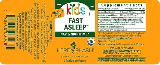 Herb Pharm Kids Certified-Organic Alcohol-Free Fast 1 Ounce (FKSLEEP01)