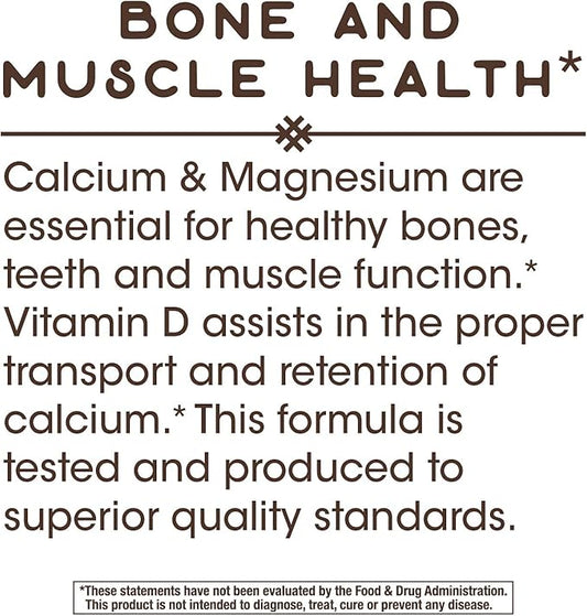 Nature's Way Calcium-Magnesium-Vitamin D Capsules, Supports 100 Capsules