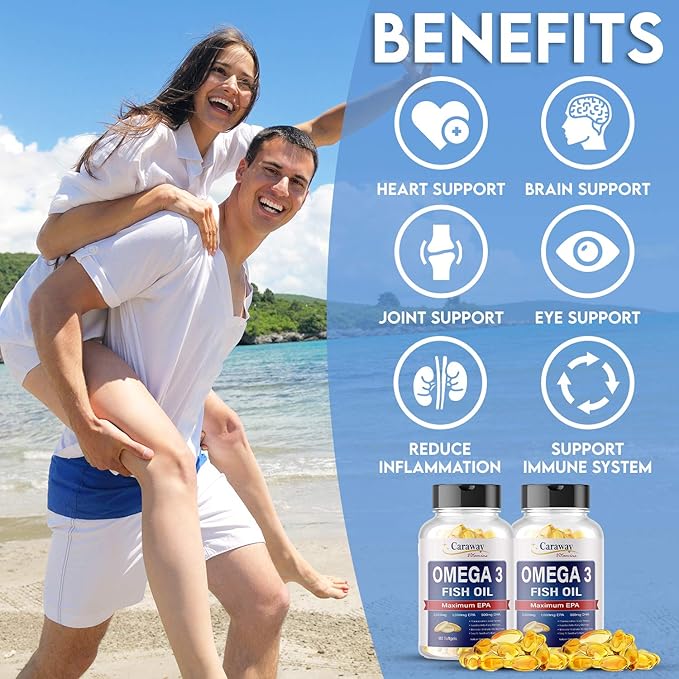 Omega 3 Fish Oil 2,000mg- Pharmaceutical 1000mg EPA 500mg DHA.