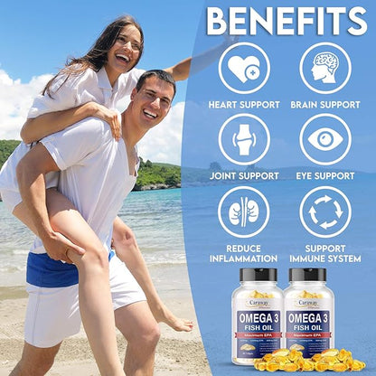 Omega 3 Fish Oil 2,000mg- Pharmaceutical 1000mg EPA 500mg DHA.