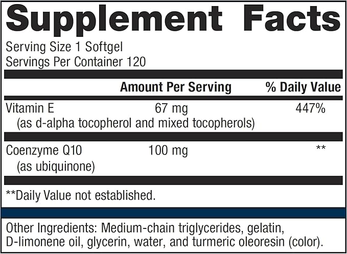 Metagenics CoQ10 ST-100-100 mg Coenzyme Q10 Supplement 120 Softgels