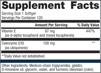 Metagenics CoQ10 ST-100-100 mg Coenzyme Q10 Supplement 120 Softgels